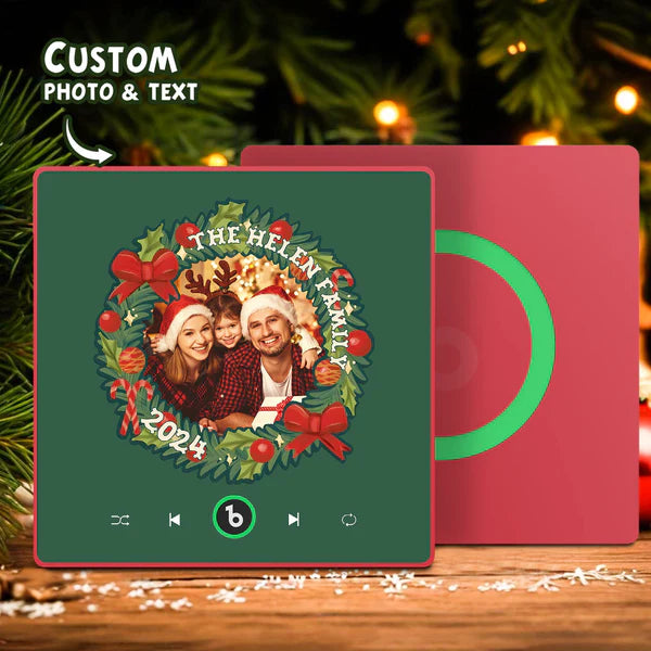 FridgeBeats Framed Personalized Christmas Wreath Family Photo