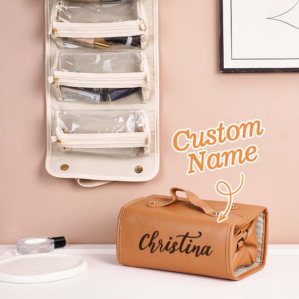 Personalized Name Makeup Bag Custom Cosmetic Storage Pouch Gift