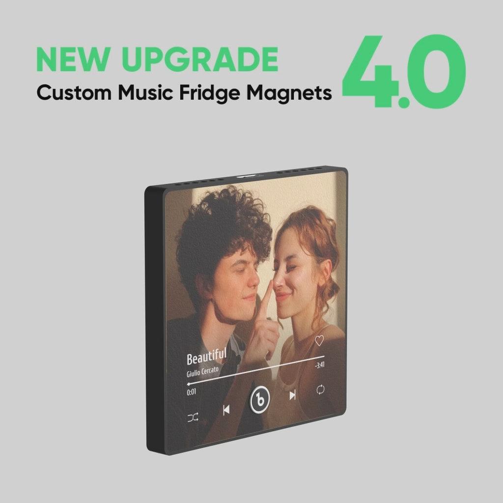 FridgeBeats Framed Custom Photo with Hearts Music Fridge Magnet Sticker New 4.0 Upgrade Colorful Frame